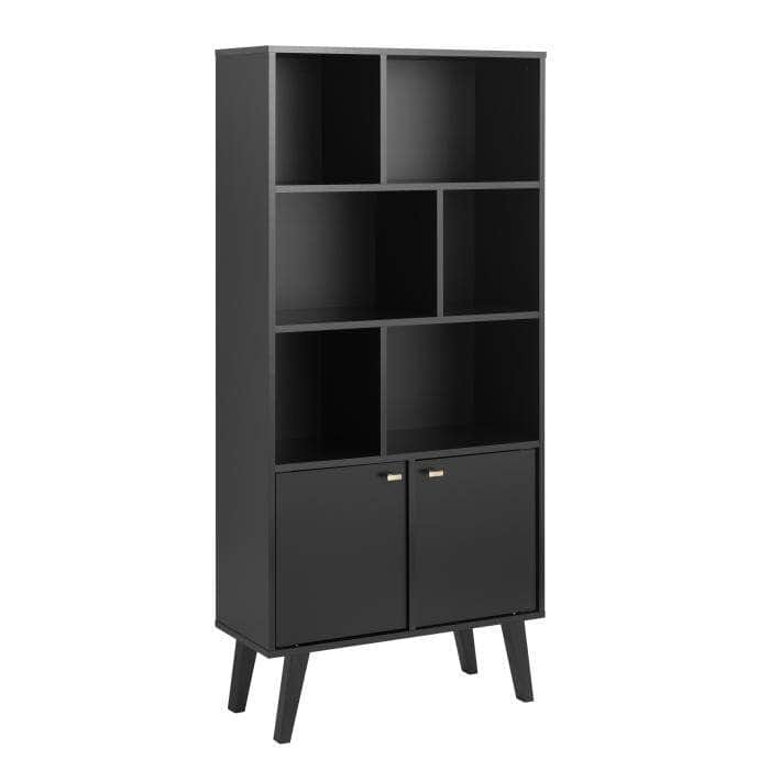 Pending - Modubox Bookcase Milo Mid-Century Modern Bookcase with 6 Shelves and 2 Doors - Available in 4 Colours