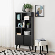 Pending - Modubox Bookcase Milo Mid-Century Modern Bookcase with 6 Shelves and 2 Doors - Available in 4 Colours