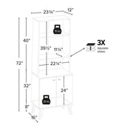 Pending - Modubox Bookcase Milo Mid-Century Modern Tall Bookcase with Adjustable Shelves - Available in 3 Colours