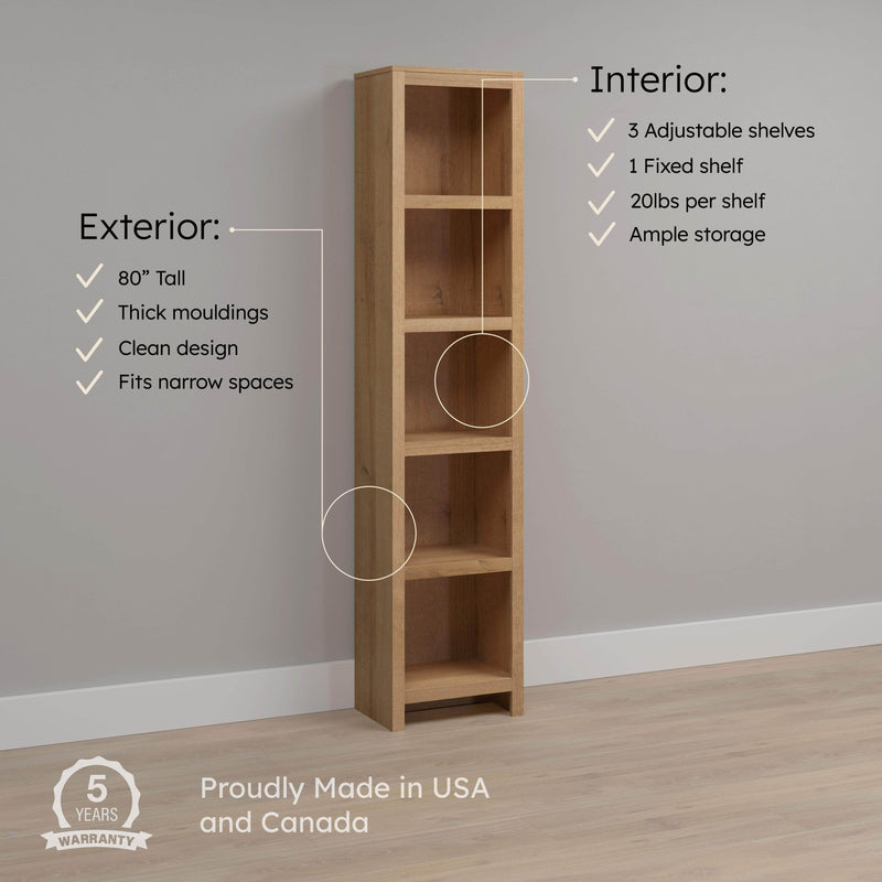 Pending - Modubox Bookcase Moda 80" Bookcase - Available in 3 Colours
