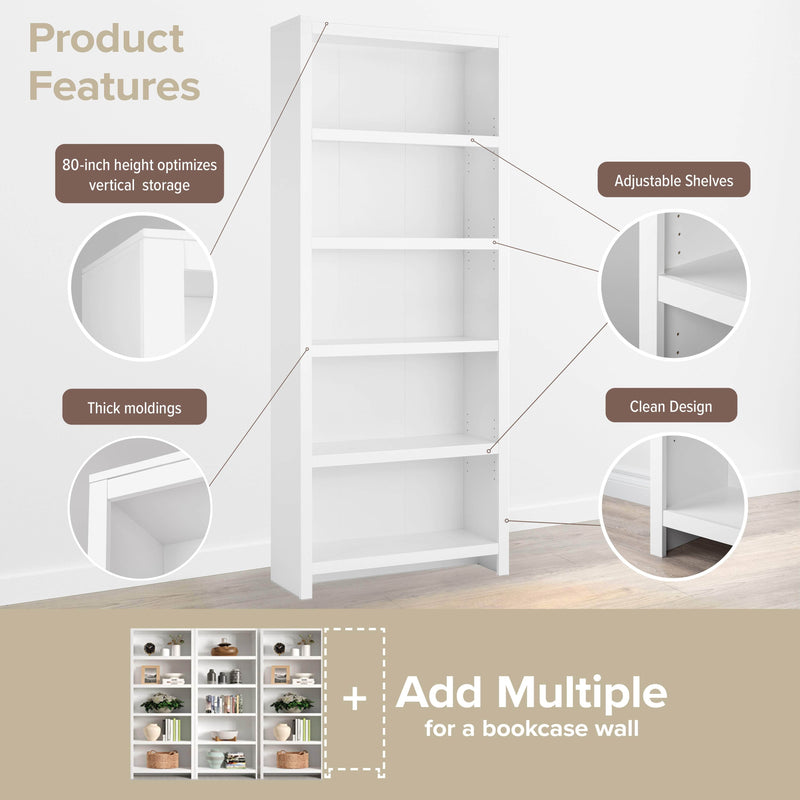 Pending - Modubox Bookcase Moda 80" Bookcase - Available in 3 Colours