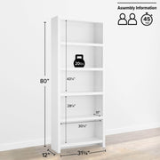 Pending - Modubox Bookcase Moda 80" Bookcase - Available in 3 Colours