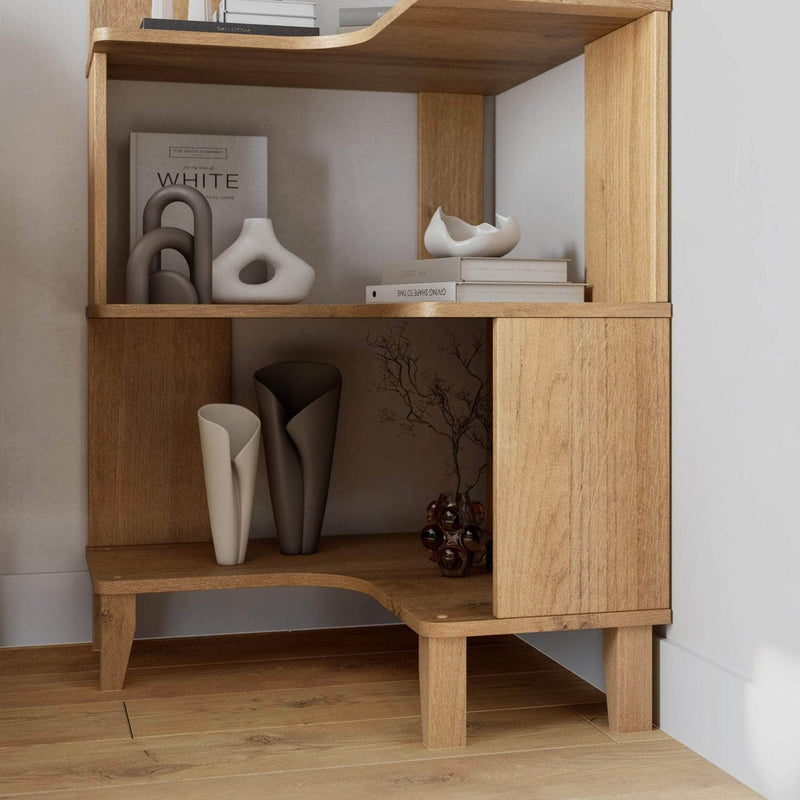 Pending - Modubox Bookcase Nordik 71.5" L-Shaped Corner Bookcase - Available in 3 Colours