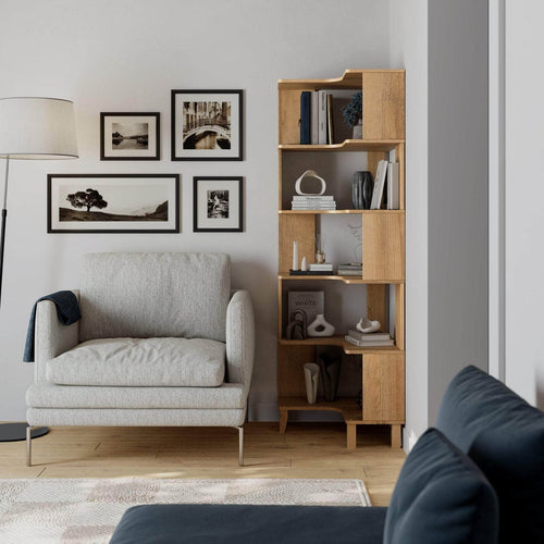 Pending - Modubox Bookcase Nordik 71.5" L-Shaped Corner Bookcase - Available in 3 Colours