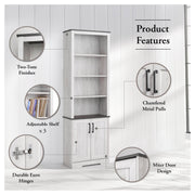 Pending - Modubox Bookcase Rustic Ridge 79.75" Bookcase in Washed White