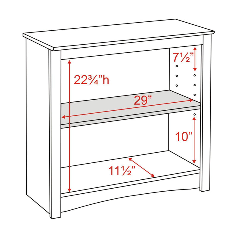 Pending - Modubox Bookcase Sonoma 29" 2-Shelf Bookcase - Available in 2 Colours