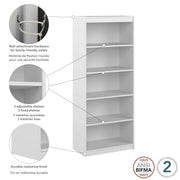 Pending - Modubox Bookcase Universel 30W Standard 5 Shelf Bookcase - Available in 4 Colours