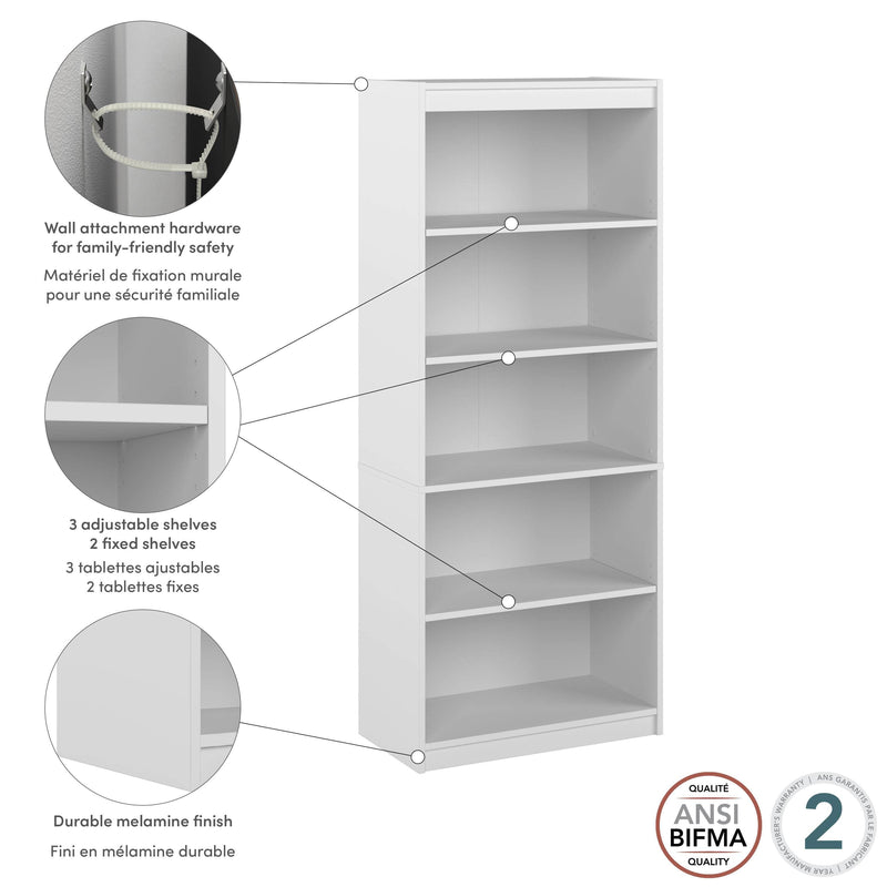 Pending - Modubox Bookcase Universel 30W Standard 5 Shelf Bookcase - Available in 4 Colours