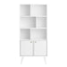 Pending - Modubox Bookcase White Milo Mid-Century Modern Bookcase with 6 Shelves and 2 Doors - Available in 4 Colours
