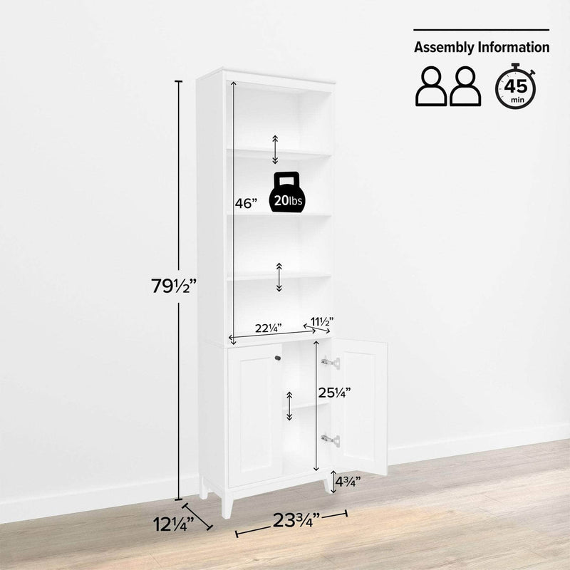 Pending - Modubox Bookcase Yaletown 79.5" Bookcase - Available in 2 Colours