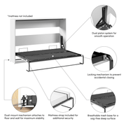 Pending - Modubox Claremont 80"W Full Horizontal Murphy Bed - Available in 2 Colours