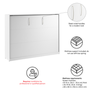 Pending - Modubox Claremont 85"W Queen Horizontal Murphy Bed - Available in 2 Colours