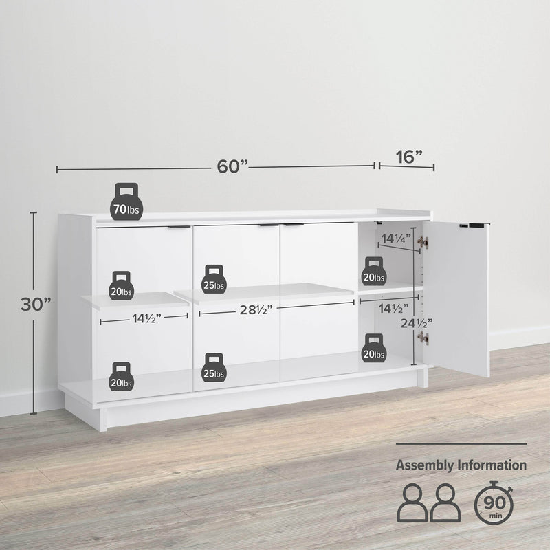 Pending - Modubox Console Table Simply Modern 4-Door Console - Available in 3 Colours