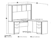 Pending - Modubox Desk Embassy 66W L-Shaped Desk with Two Pedestals and Hutch in Dark Chocolate