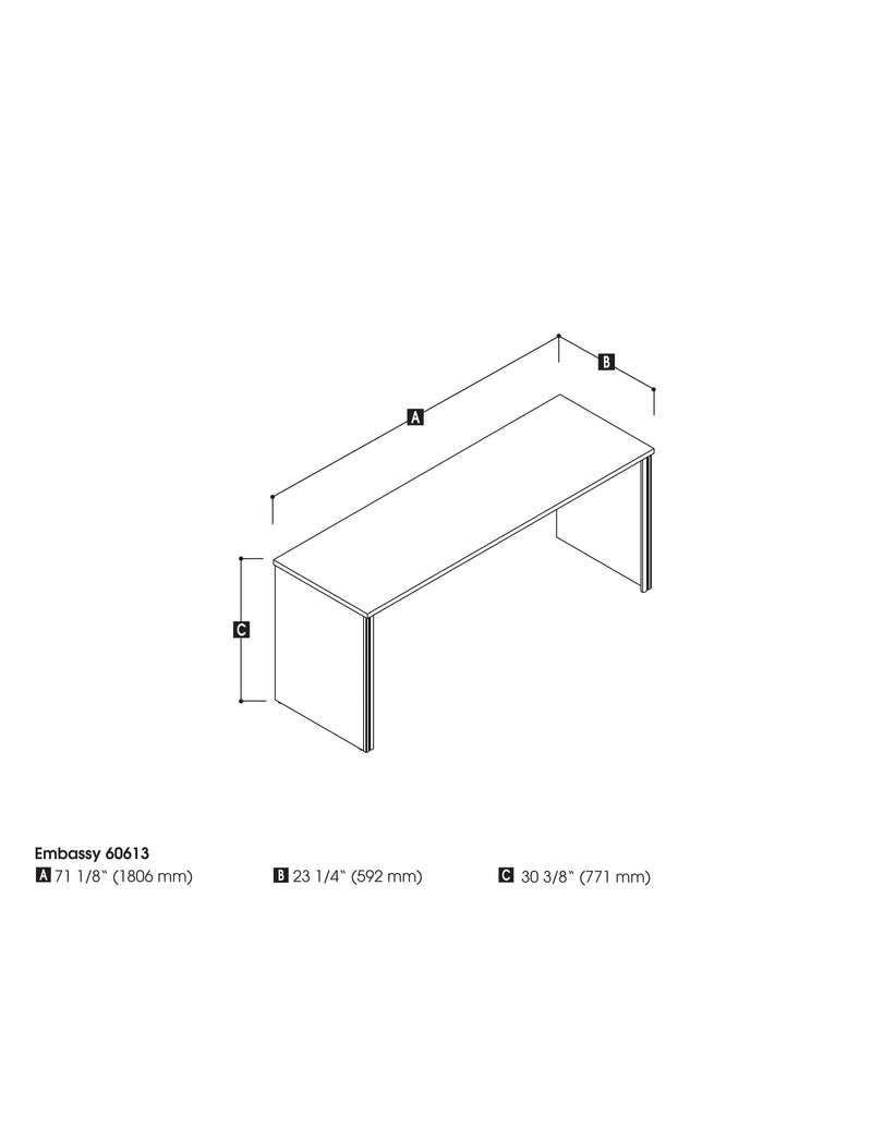Pending - Modubox Desk Embassy 72W Narrow Desk Shell in Dark Chocolate