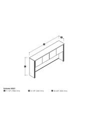 Pending - Modubox Desk Hutch Embassy 72W Hutch For Desk Shell in Dark Chocolate