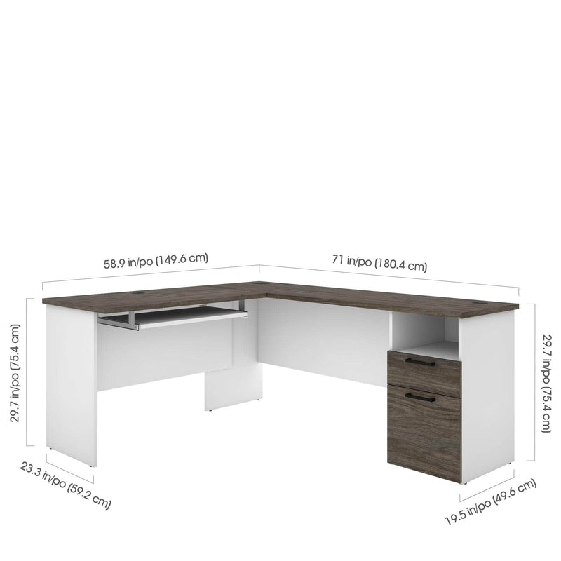 Pending - Modubox Desk Norma 71W L-Shaped Desk - Available in 2 Colours