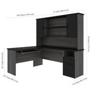 Pending - Modubox Desk Norma 71W L-Shaped Desk with Hutch - Available in 2 Colours