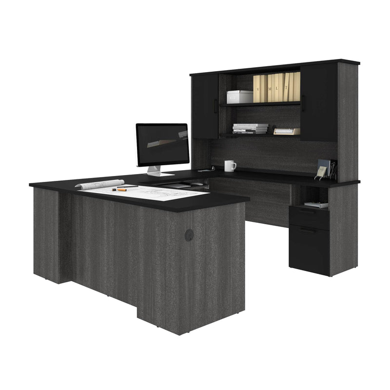 Pending - Modubox Desk Norma 71W U Or L-Shaped Executive Desk with Hutch - Available in 2 Colours