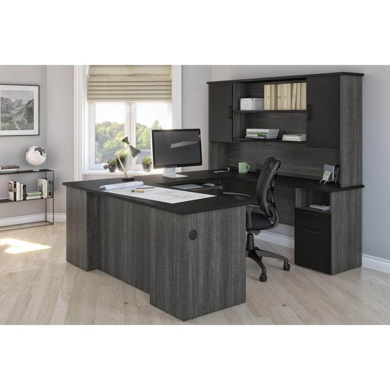 Pending - Modubox Desk Norma 71W U Or L-Shaped Executive Desk with Hutch - Available in 2 Colours