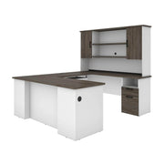 Pending - Modubox Desk Norma 71W U Or L-Shaped Executive Desk with Hutch - Available in 2 Colours