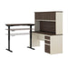 Pending - Modubox Desk Prestige + 72W L-Shaped Standing Desk with Pedestal and Hutch - Available in 2 Colours
