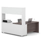 Pending - Modubox Desk Pro-Linea 72W L-Shaped Desk with Drawers and Hutch in Bark Grey