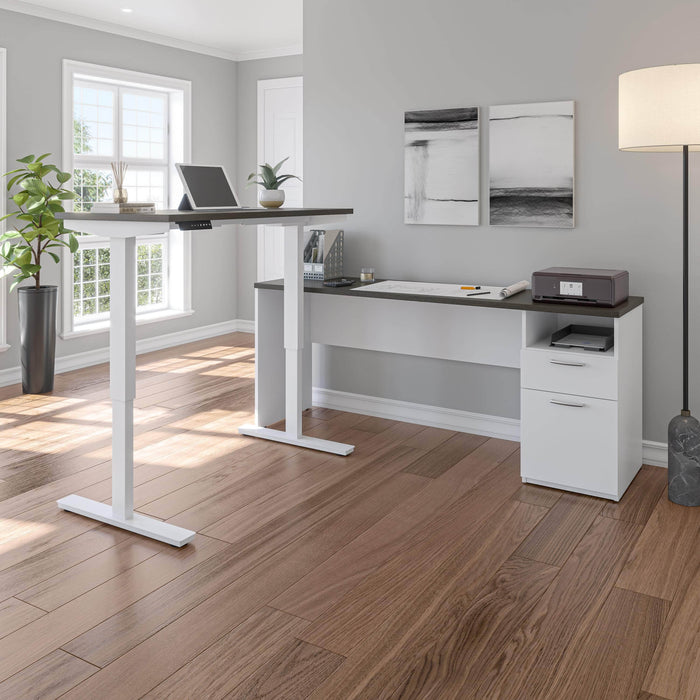 Pending - Modubox Desk Upstand 72W L-Shaped Electric Standing Desk - Available in 3 Colours