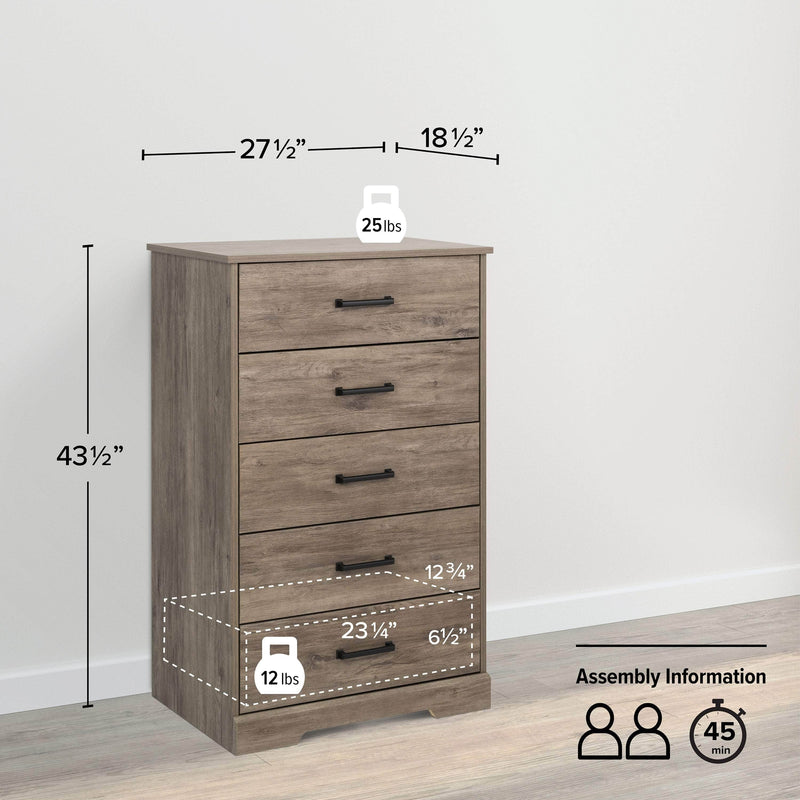 Pending - Modubox Drawer Chest Rustic Ridge 5-Drawer Chest - Available in 4 Colours