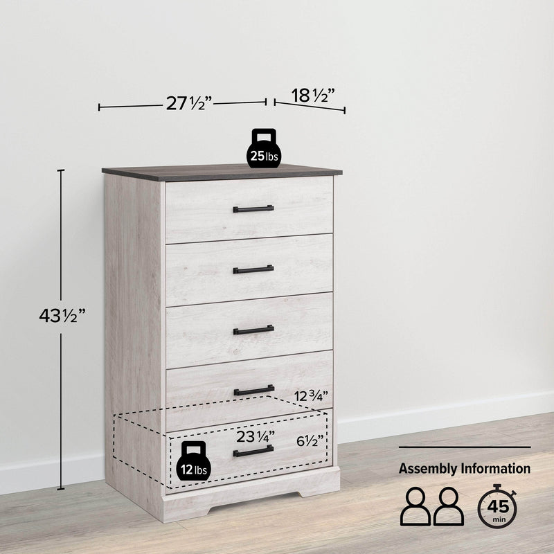 Pending - Modubox Drawer Chest Rustic Ridge 5-Drawer Chest - Available in 4 Colours