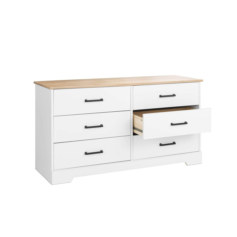 Pending - Modubox Drawer Chest Rustic Ridge Farmhouse 6-Drawer Chest in White & Natural Oak