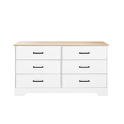 Pending - Modubox Drawer Chest Rustic Ridge Farmhouse 6-Drawer Chest in White & Natural Oak