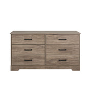 Pending - Modubox Dresser Drifted Grey Rustic Ridge 6-Drawer Dresser- Available in 4 Colours