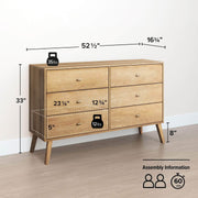 Pending - Modubox Dresser Milo 6-Drawer Dresser in Natural Oak
