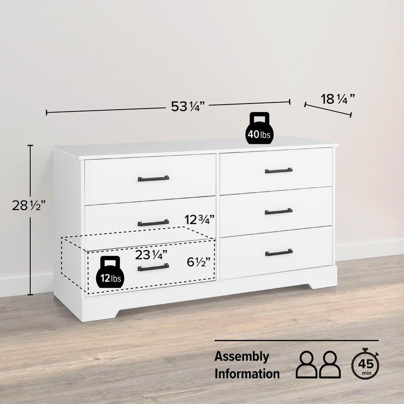 Pending - Modubox Dresser Rustic Ridge 6-Drawer Dresser- Available in 4 Colours