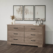 Pending - Modubox Dresser Rustic Ridge 6-Drawer Dresser- Available in 4 Colours