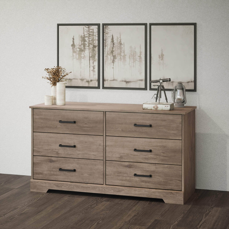 Pending - Modubox Dresser Rustic Ridge 6-Drawer Dresser- Available in 4 Colours