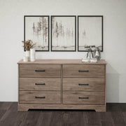 Pending - Modubox Dresser Rustic Ridge 6-Drawer Dresser- Available in 4 Colours