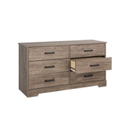 Pending - Modubox Dresser Rustic Ridge 6-Drawer Dresser- Available in 4 Colours