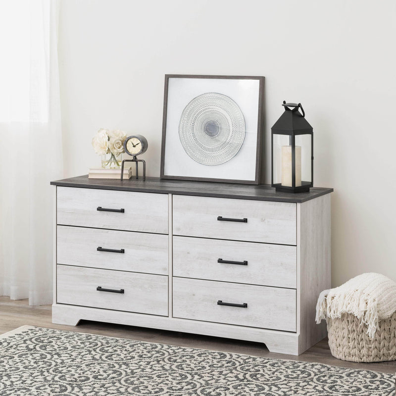 Pending - Modubox Dresser Rustic Ridge 6-Drawer Dresser- Available in 4 Colours