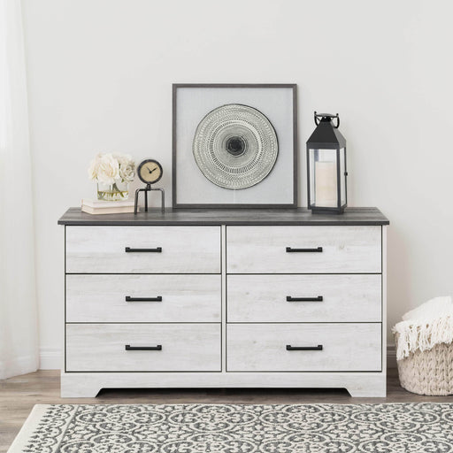 Pending - Modubox Dresser Rustic Ridge 6-Drawer Dresser- Available in 4 Colours