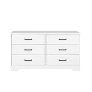 Pending - Modubox Dresser White Rustic Ridge 6-Drawer Dresser- Available in 4 Colours