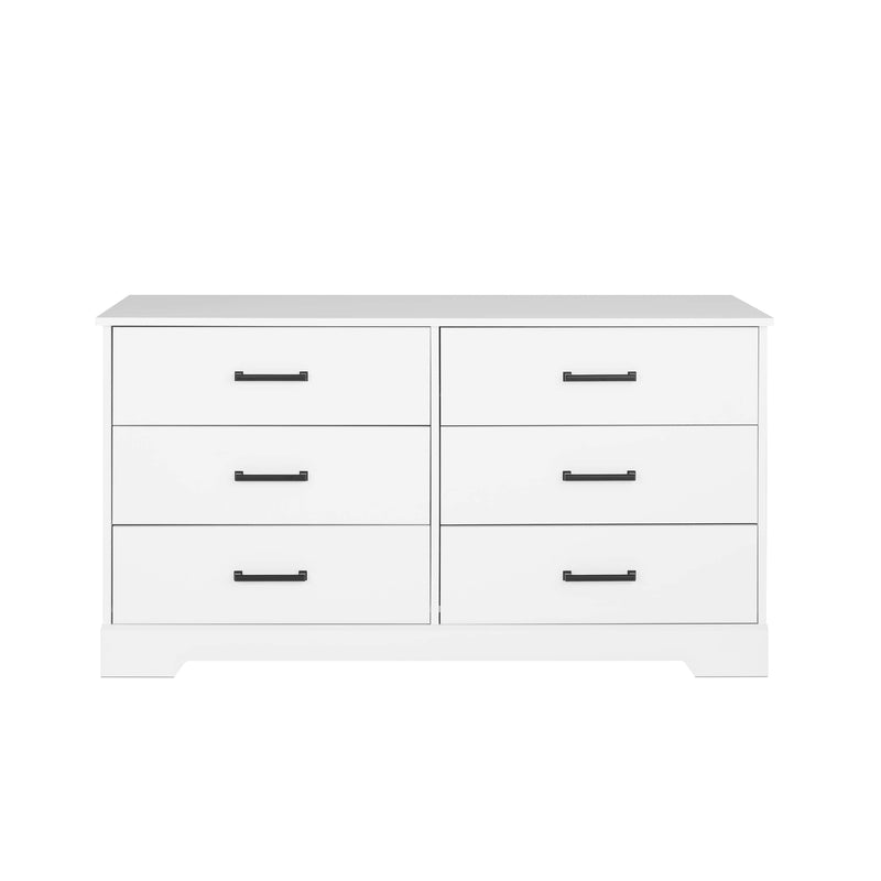 Pending - Modubox Dresser White Rustic Ridge 6-Drawer Dresser- Available in 4 Colours