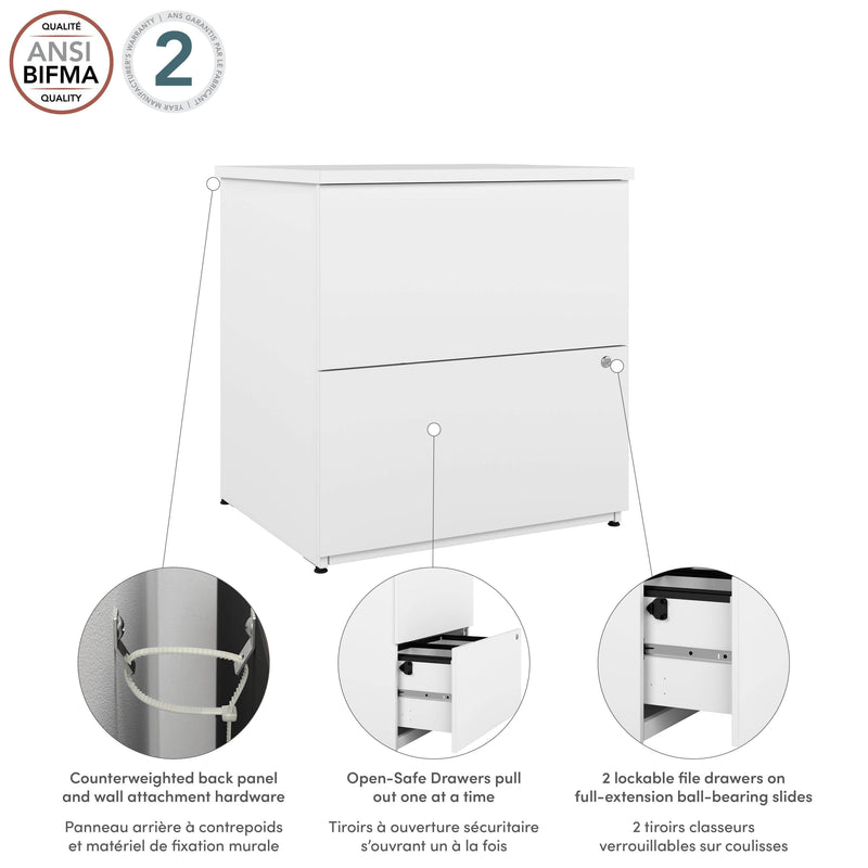 Pending - Modubox File Cabinet Logan 28W 2 Drawer Lateral File Cabinet - Available in 4 Colours
