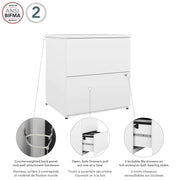 Pending - Modubox File Cabinet Universel 28W Standard 2 Drawer Lateral File Cabinet - Available in 5 Colours