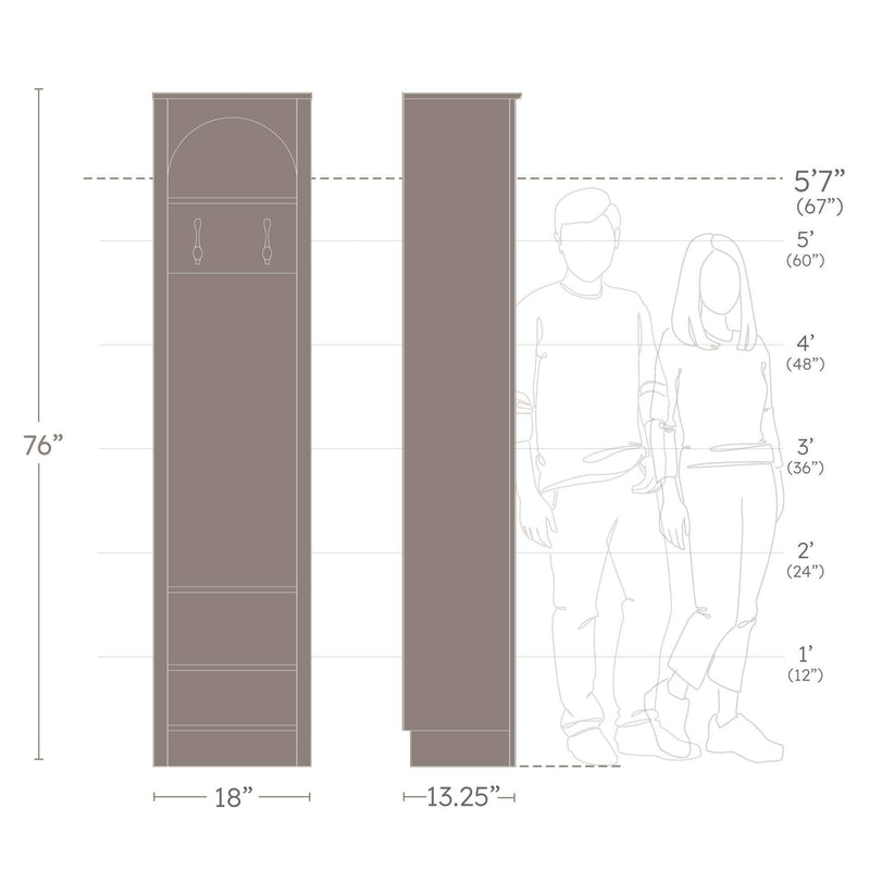 Pending - Modubox Hall Tree Ark 76" Arched Entryway Coat Rack in Black Oak