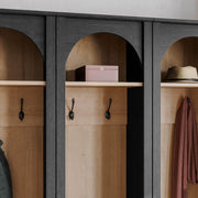 Pending - Modubox Hall Tree Ark 76" Arched Entryway Coat Rack in Black Oak