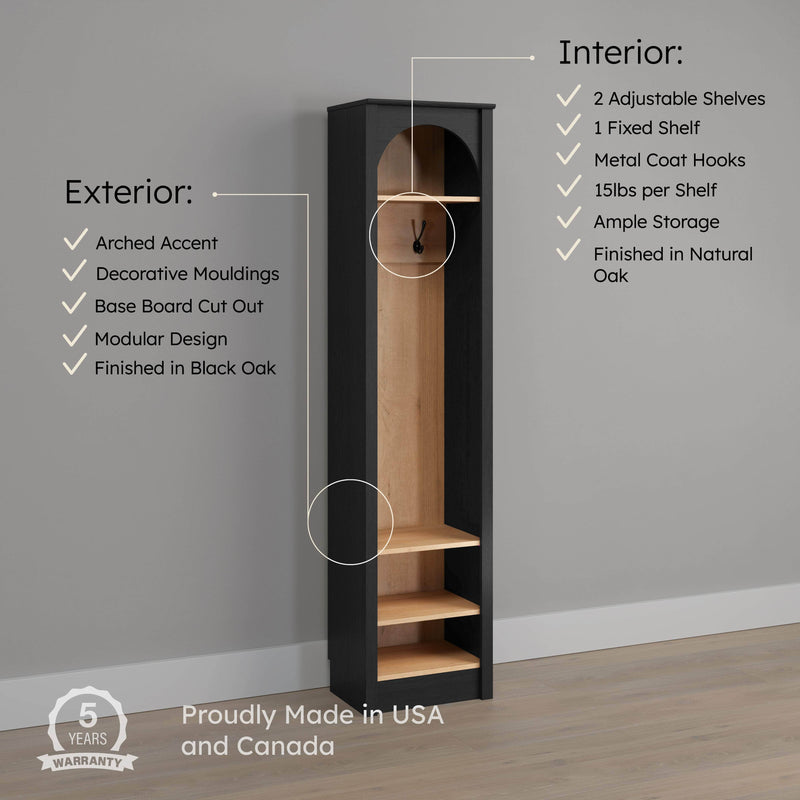 Pending - Modubox Hall Tree Ark 76" Arched Entryway Coat Rack in Black Oak