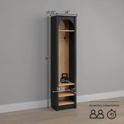 Pending - Modubox Hall Tree Ark 76" Arched Entryway Coat Rack in Black Oak