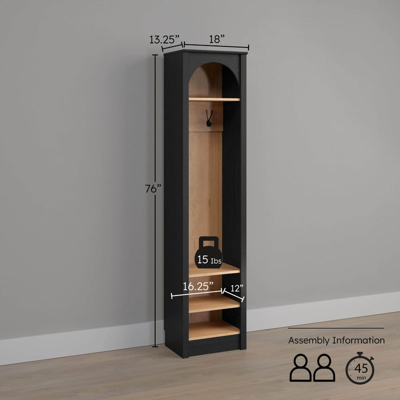 Pending - Modubox Hall Tree Ark 76" Arched Entryway Coat Rack in Black Oak